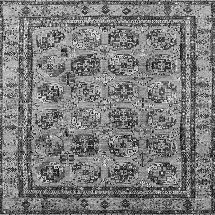 Square Machine Washable Oriental Gray Traditional Rug, wshurb1352gry