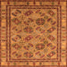 Square Machine Washable Oriental Orange Traditional Area Rugs, wshurb1352org