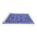 Sideview of Machine Washable Oriental Blue Traditional Rug, wshurb1352blu