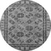 Round Oriental Gray Traditional Rug, urb1352gry