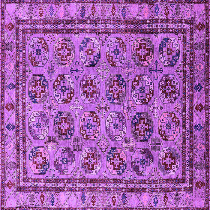 Square Oriental Purple Traditional Rug, urb1352pur