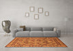 Machine Washable Oriental Orange Traditional Area Rugs in a Living Room, wshurb1352org