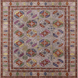 Square Machine Washable Industrial Modern Chestnut Brown Rug, wshurb1352