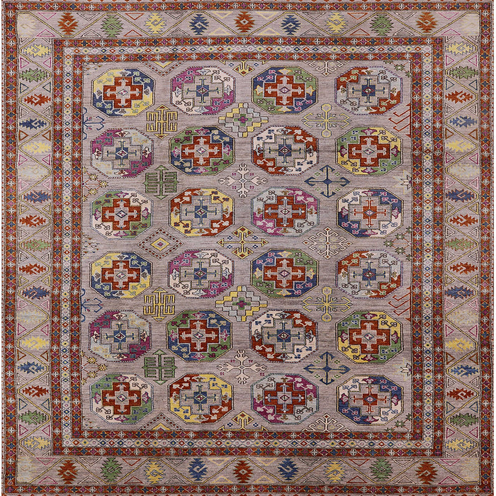 Square Machine Washable Industrial Modern Chestnut Brown Rug, wshurb1352