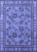 Machine Washable Oriental Blue Traditional Rug, wshurb1352blu