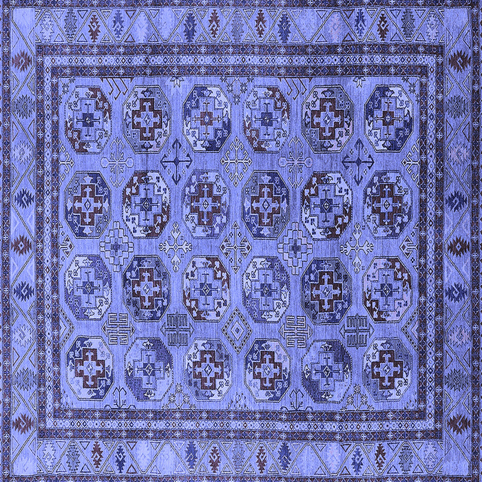 Square Oriental Blue Traditional Rug, urb1352blu