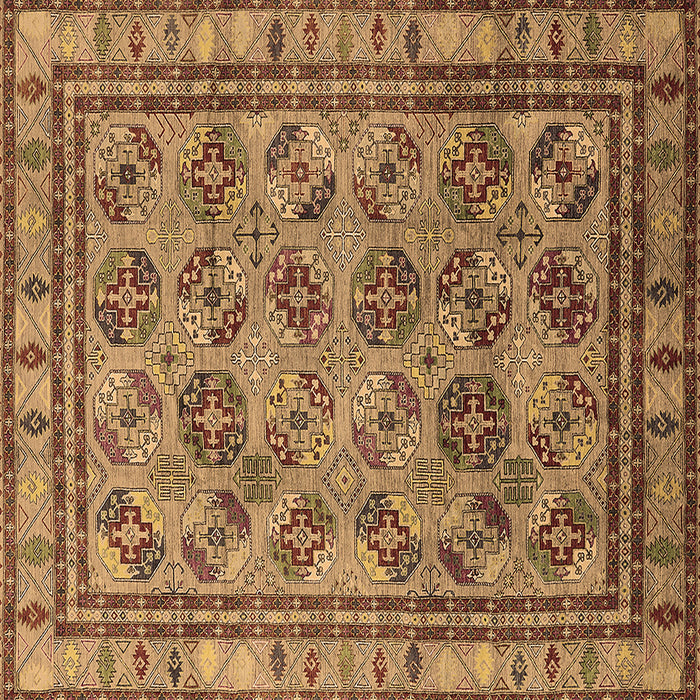 Square Oriental Brown Traditional Rug, urb1352brn