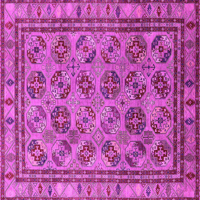 Square Machine Washable Oriental Pink Traditional Rug, wshurb1352pnk