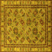 Square Oriental Yellow Traditional Rug, urb1352yw