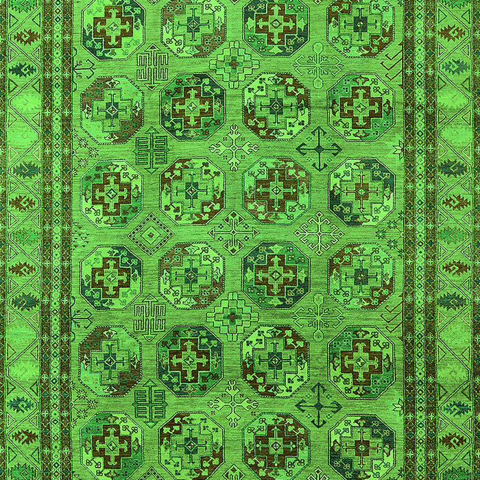 Machine Washable Oriental Green Traditional Area Rugs, wshurb1352grn
