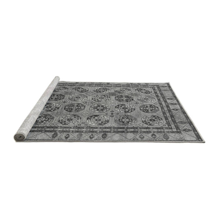 Sideview of Machine Washable Oriental Gray Traditional Rug, wshurb1352gry