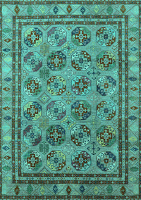 Oriental Turquoise Traditional Rug, urb1352turq