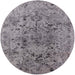 Round Machine Washable Industrial Modern Viola Purple Rug, wshurb1353