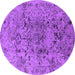 Round Oriental Purple Industrial Rug, urb1353pur