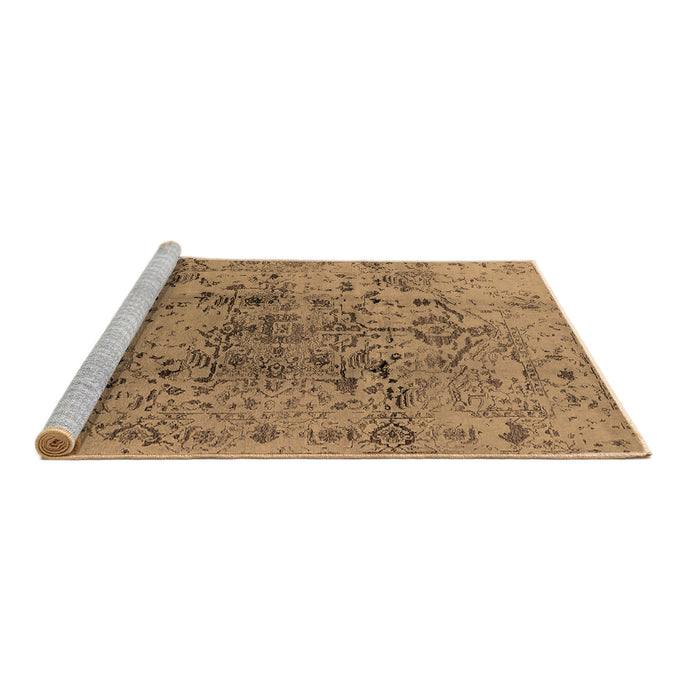 Sideview of Machine Washable Oriental Brown Industrial Rug, wshurb1353brn