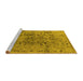 Sideview of Machine Washable Oriental Yellow Industrial Rug, wshurb1353yw