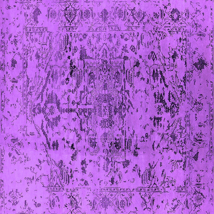 Square Machine Washable Oriental Purple Industrial Area Rugs, wshurb1353pur