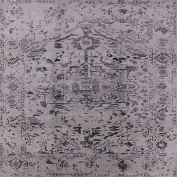 Square Machine Washable Industrial Modern Viola Purple Rug, wshurb1353