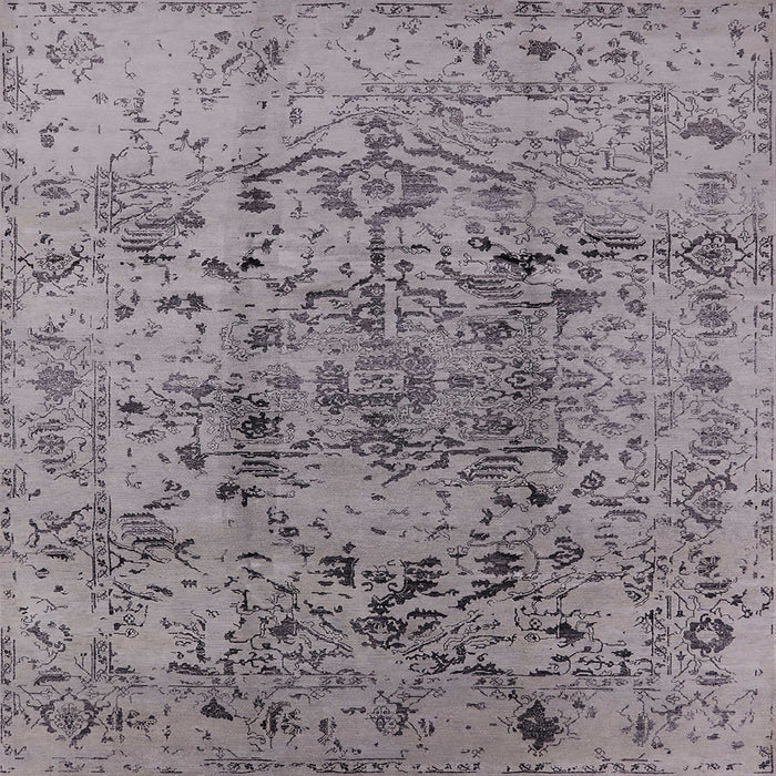 Square Machine Washable Industrial Modern Viola Purple Rug, wshurb1353