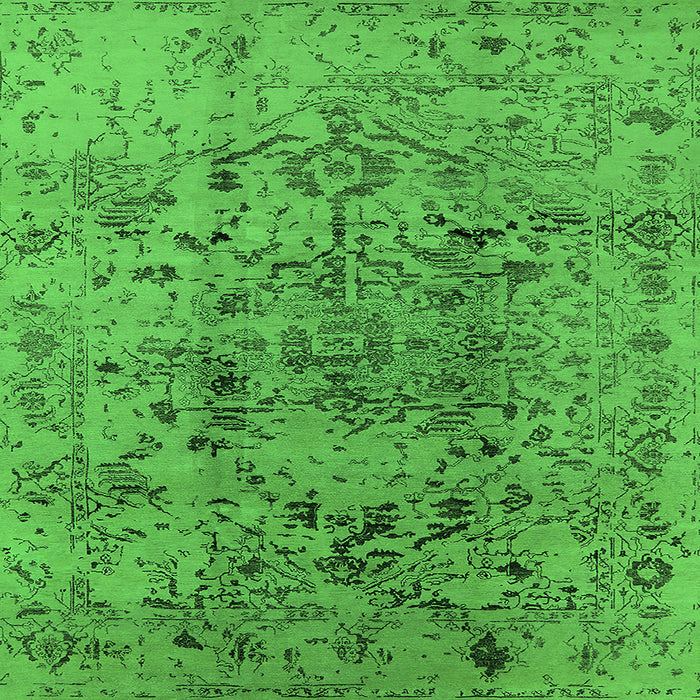 Square Oriental Green Industrial Rug, urb1353grn