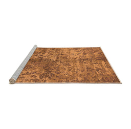 Sideview of Machine Washable Oriental Orange Industrial Area Rugs, wshurb1354org