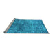 Sideview of Machine Washable Oriental Light Blue Industrial Rug, wshurb1354lblu