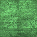 Square Machine Washable Oriental Emerald Green Industrial Area Rugs, wshurb1354emgrn