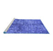 Sideview of Machine Washable Oriental Blue Industrial Rug, wshurb1354blu