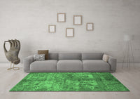 Machine Washable Oriental Emerald Green Industrial Rug, wshurb1354emgrn