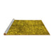 Sideview of Machine Washable Oriental Yellow Industrial Rug, wshurb1354yw