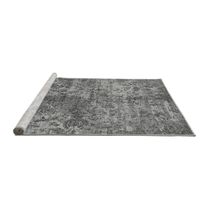 Sideview of Machine Washable Oriental Gray Industrial Rug, wshurb1354gry