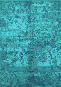 Oriental Turquoise Industrial Rug, urb1354turq