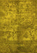 Machine Washable Oriental Yellow Industrial Rug, wshurb1354yw