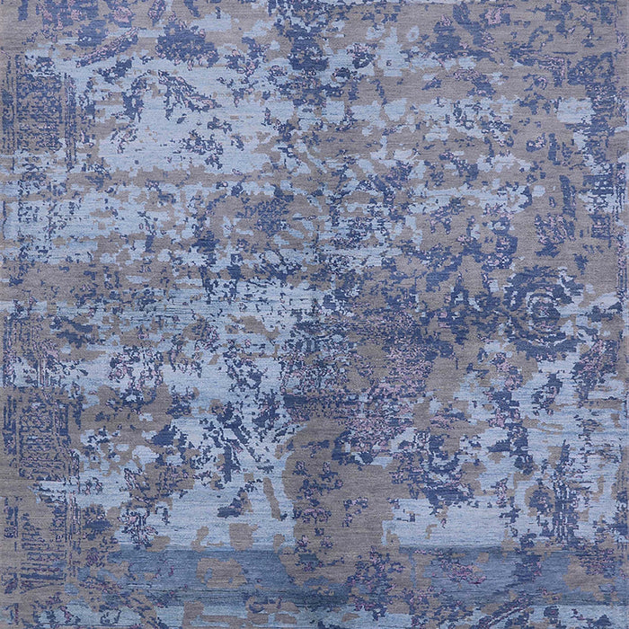 Mid-Century Modern Azure Blue Oriental Rug, urb1354