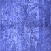 Square Machine Washable Oriental Blue Industrial Rug, wshurb1354blu