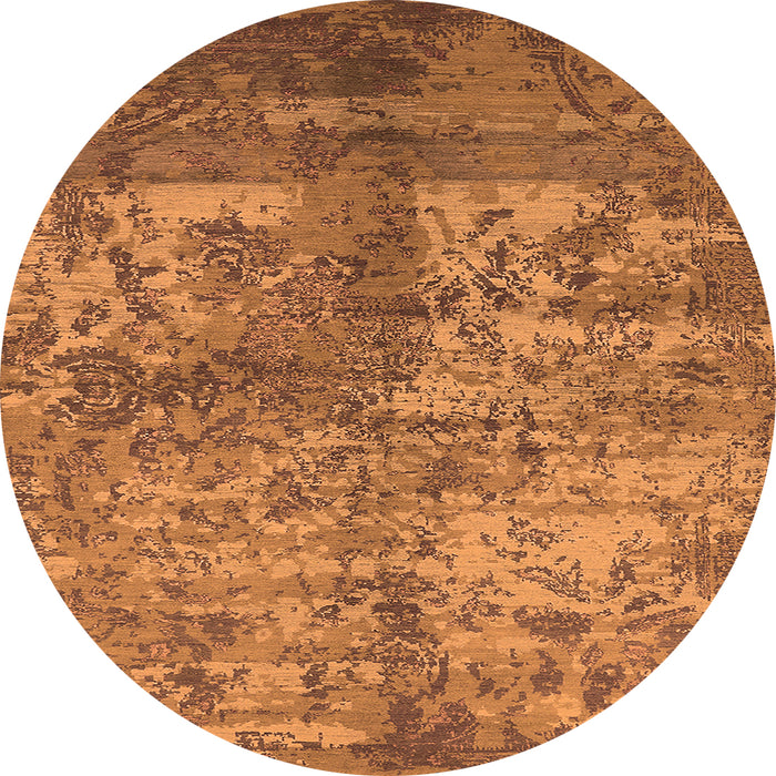 Round Oriental Orange Industrial Rug, urb1354org