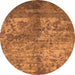 Round Oriental Orange Industrial Rug, urb1354org