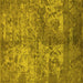 Square Machine Washable Oriental Yellow Industrial Rug, wshurb1354yw