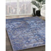 Machine Washable Industrial Modern Azure Blue Rug in a Family Room, wshurb1354