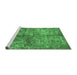 Sideview of Machine Washable Oriental Emerald Green Industrial Area Rugs, wshurb1354emgrn