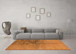Machine Washable Oriental Orange Industrial Area Rugs in a Living Room, wshurb1355org