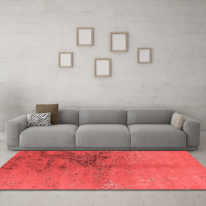 Industrial Red Washable Rugs