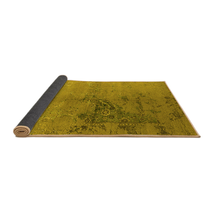 Sideview of Oriental Yellow Industrial Rug, urb1355yw