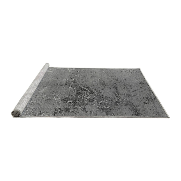 Sideview of Machine Washable Oriental Gray Industrial Rug, wshurb1355gry