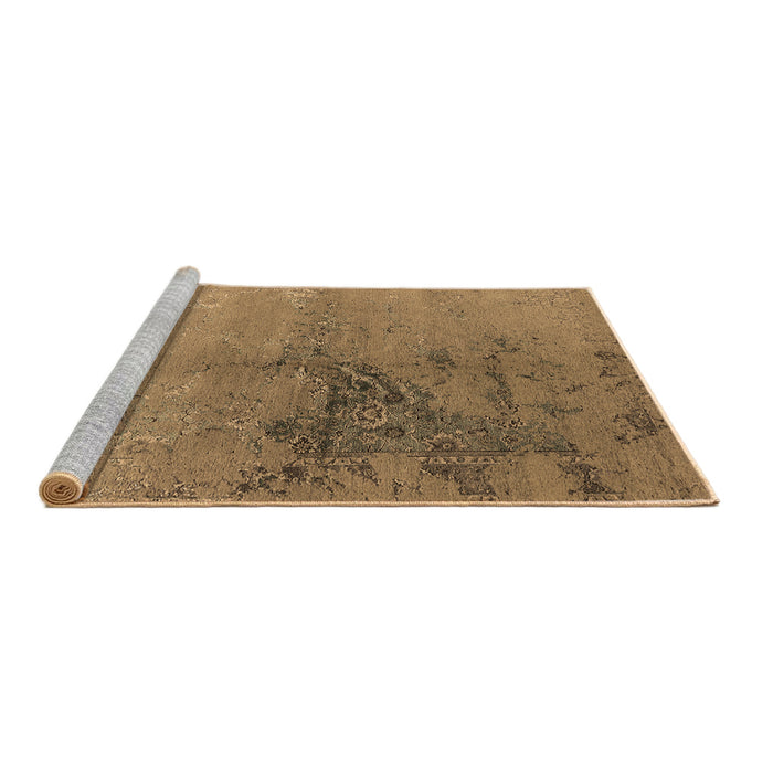 Sideview of Machine Washable Oriental Brown Industrial Rug, wshurb1355brn