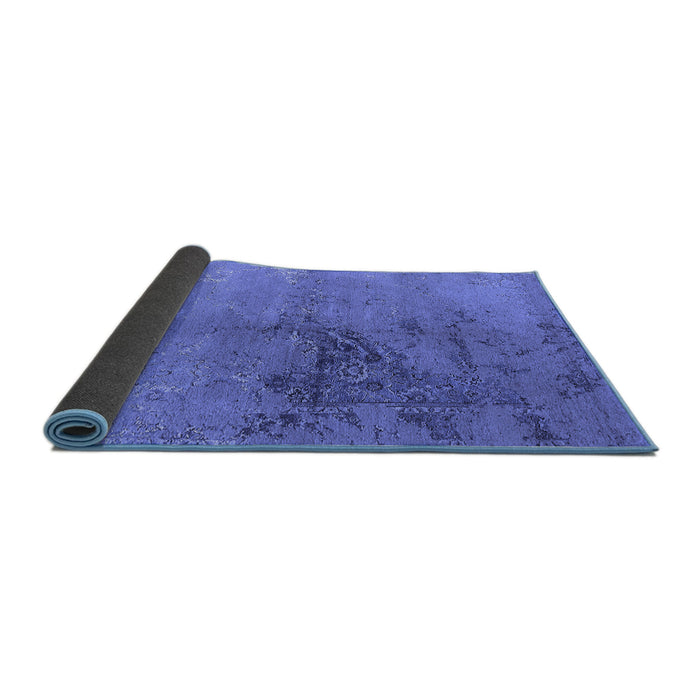 Sideview of Oriental Blue Industrial Rug, urb1355blu