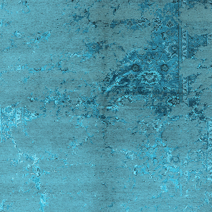 Machine Washable Oriental Light Blue Industrial Rug, wshurb1355lblu