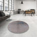 Round Machine Washable Industrial Modern Rosy Brown Pink Rug in a Office, wshurb1355