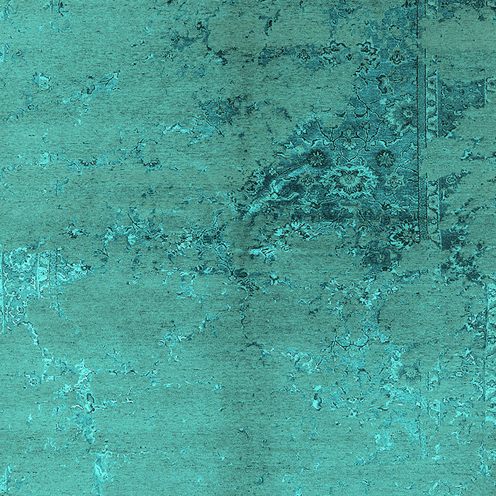 Machine Washable Oriental Turquoise Industrial Area Rugs, wshurb1355turq