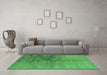 Machine Washable Oriental Emerald Green Industrial Area Rugs in a Living Room,, wshurb1355emgrn